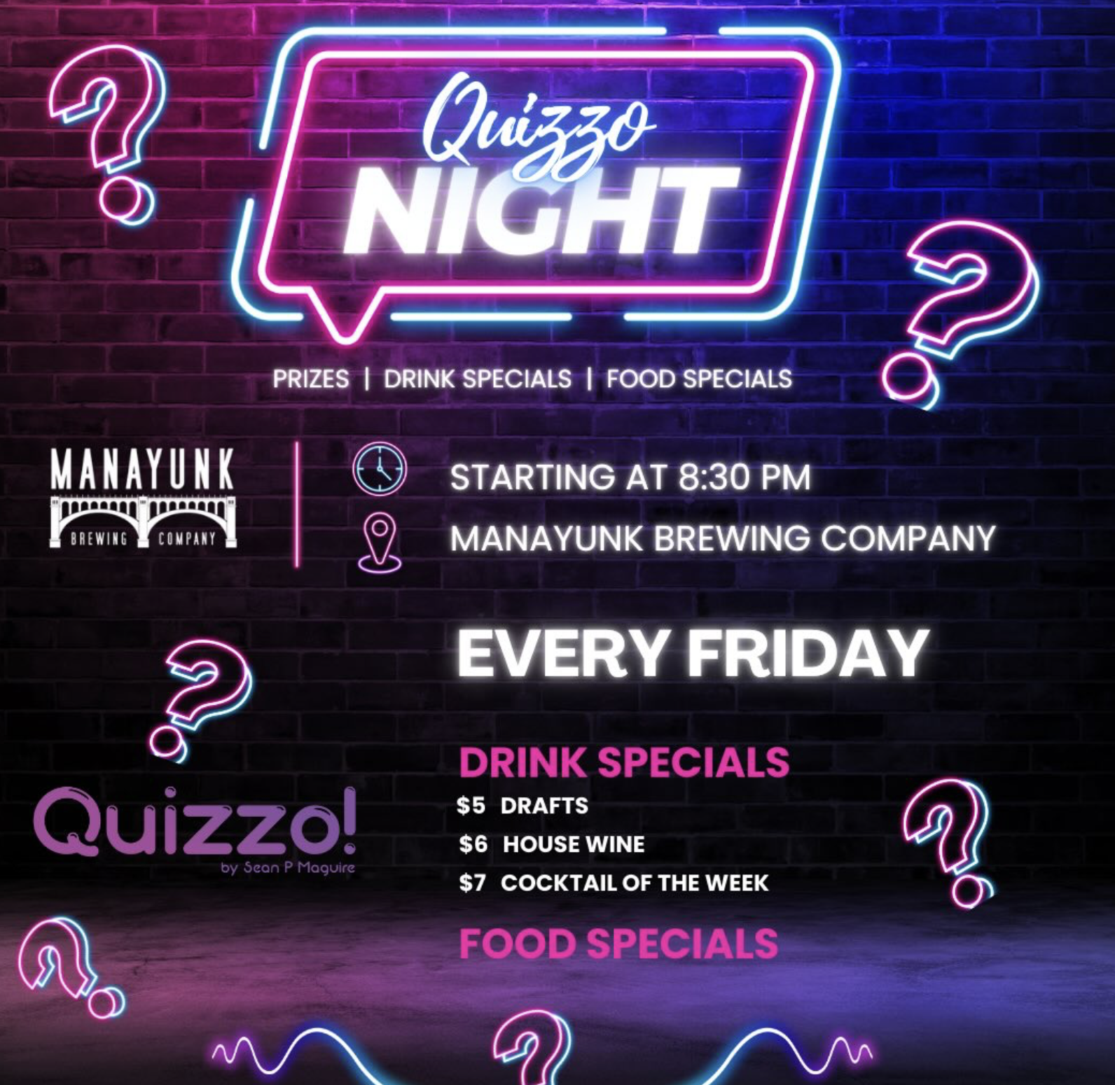 Quizzo Night Manayunk Brewing